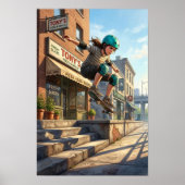Affiche de chambre à coucher de skateboard urbain (Devant)