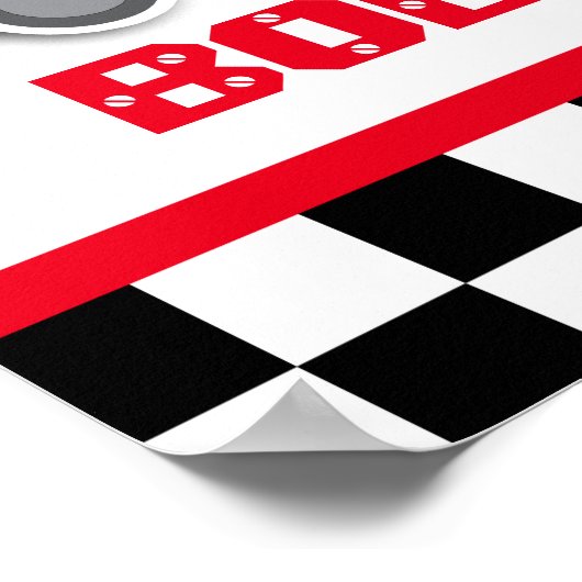 Affiche de chambre de bébé garçon rouge course aut (Coin)