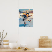 Affiche de chambre de bébé patinage de pingouin d' (Cuisine)