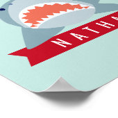 Affiche de chambre de garçon sous-marin requin pou (Coin)