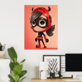 Affiche de chambre d'enfant fille super-héroïne co (Bureau à domicile)