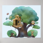 Affiche de chambre d'enfants maison d'arbre (Devant)