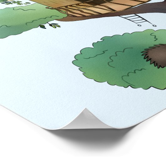 Affiche de chambre d'enfants maison d'arbre (Coin)