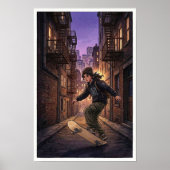 Affiche de chambre moderne pour skateboard urbain (Devant)