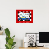 Affiche de chambre pour enfants J'adore la course (Bureau à domicile)