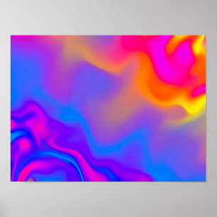 Affiche de champ de couleur fluide néon psychédéli