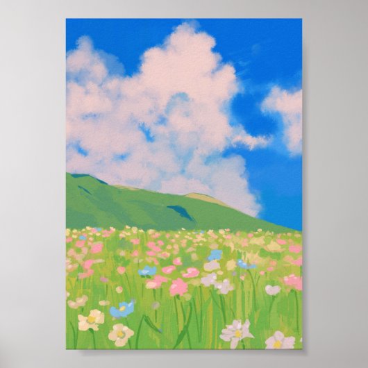 Affiche de champ de fleurs sauvages (Devant)