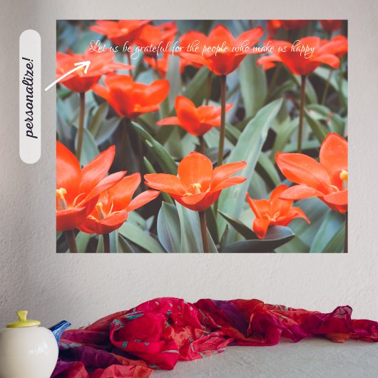Affiche de champ de tulipe rouge