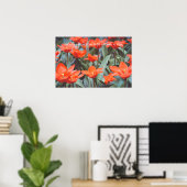 Affiche de champ de tulipes rouges (Bureau à domicile)