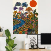 Affiche de champignon de cactus de rivière de dése (Bureau à domicile)