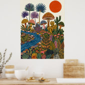Affiche de champignon de cactus de rivière de dése (Cuisine)