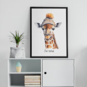 Affiche de chapeau d'hiver girafe Custom Beanie Bu