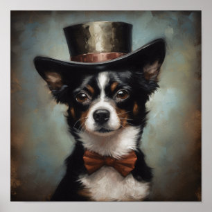 Affiche de chapeau haut de forme en bronze Chihuah
