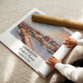 Affiche de Charleston Caroline du Sud, Aquarelle