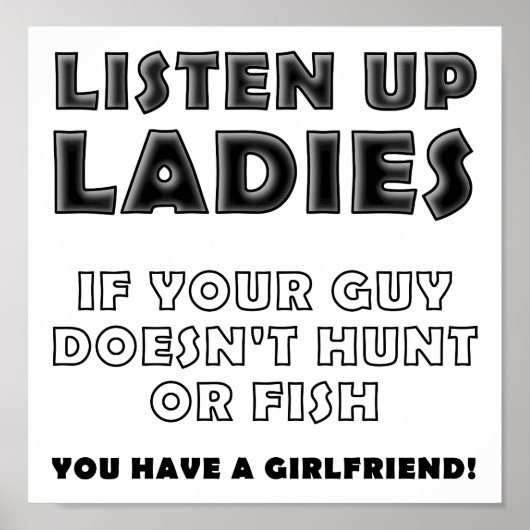Affiche de chasse drôle pour dames (Devant)
