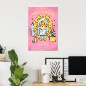 Affiche de chat, art mural d'amour de soi féminin, (Bureau à domicile)