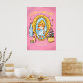 Affiche de chat, art mural d'amour de soi féminin, (Cuisine)