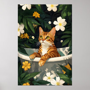 Affiche de chat bengal dans la baignoire, Affiche 