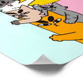Affiche de chat d'art mural de salle de bain color (Coin)