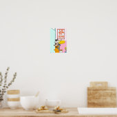 Affiche de chat d'art mural de salle de bain color (Cuisine)
