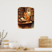 affiche de chat de bibliothèque (Cuisine)