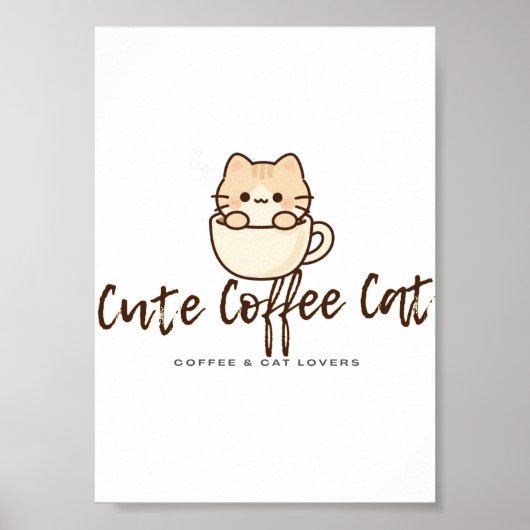 Affiche de chat de café mignon – Mur d'amour de ca (Devant)