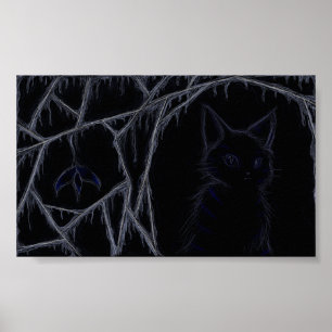 Affiche de chat de toiles d'araignée d'égoutture
