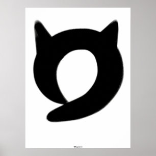 Affiche de chat d'Enso de zen