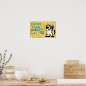 Affiche de chat drôle, chat de dessin animé portan (Cuisine)