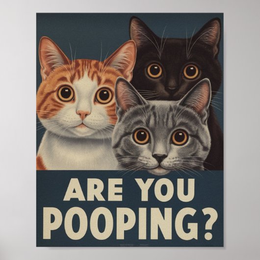 Affiche de chat drôle | Êtes-vous en train de fair (Devant)