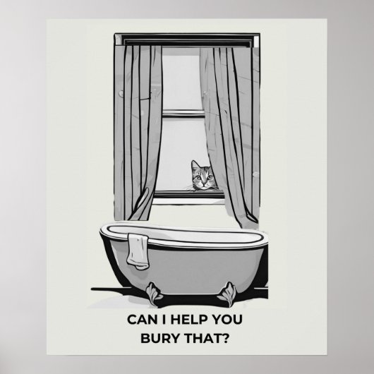 Affiche de chat drôle - "Puis-je vous aider à ente (Devant)