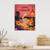 Affiche de chat drôle Série Frisson Confortable Ar (Cuisine)