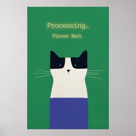 Affiche de chat drôle 'Traitement' Impression d'ar (Devant)