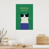 Affiche de chat drôle 'Traitement' Impression d'ar (Cuisine)