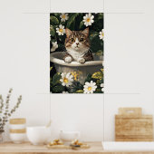 Affiche de chat écossais plié dans une baignoire, (Cuisine)