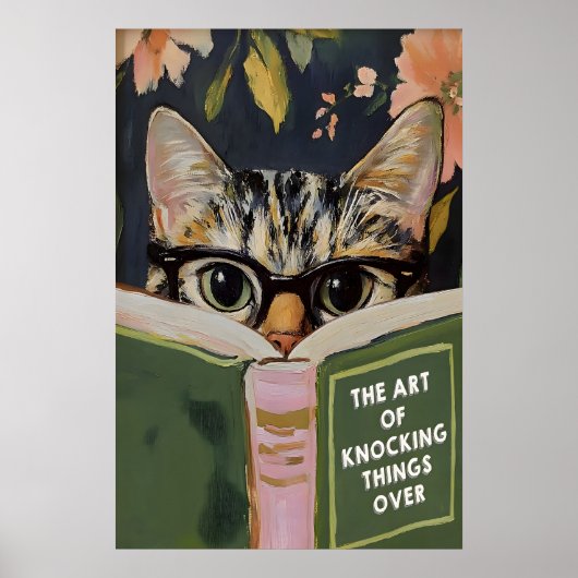 Affiche de chat excentrique lisant une affiche de (Devant)