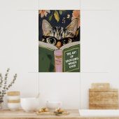 Affiche de chat excentrique lisant une affiche de (Cuisine)
