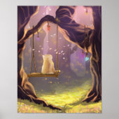Affiche de chat fantaisiste sur une balançoire (Devant)