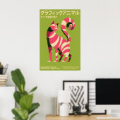 Affiche de chat graphique imprimée Art animalier m (Bureau à domicile)