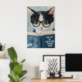 Affiche de chat humoristique lisant une affiche de (Bureau à domicile)