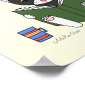 Affiche de chat lisant un livre, art pour la petit (Coin)