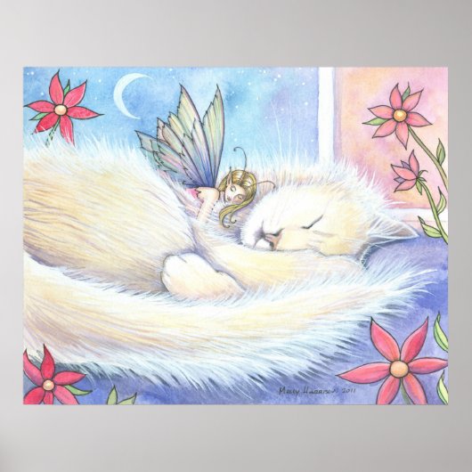 Affiche de chat mignon et de fée par Molly Harriso (Devant)