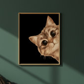 Affiche de chat mignon qui regarde avec de grands 