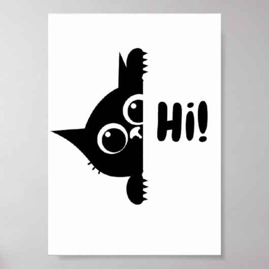Affiche de chat mignon salut (Devant)