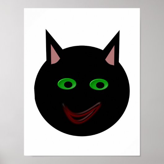 Affiche de chat noir Halloween (Devant)