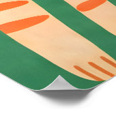 Affiche de chat orange abstraite, mur félin minima (Coin)