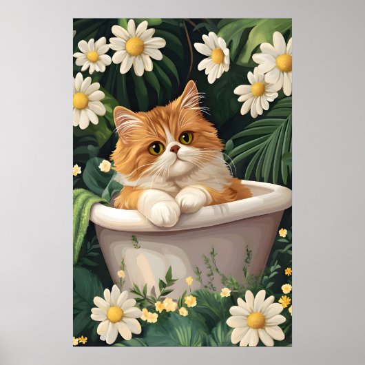 Affiche de chat persan dans la baignoire, Affiche  (Devant)