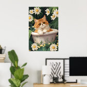 Affiche de chat persan dans la baignoire, Affiche  (Bureau à domicile)