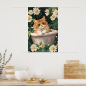 Affiche de chat persan dans la baignoire, Affiche  (Cuisine)