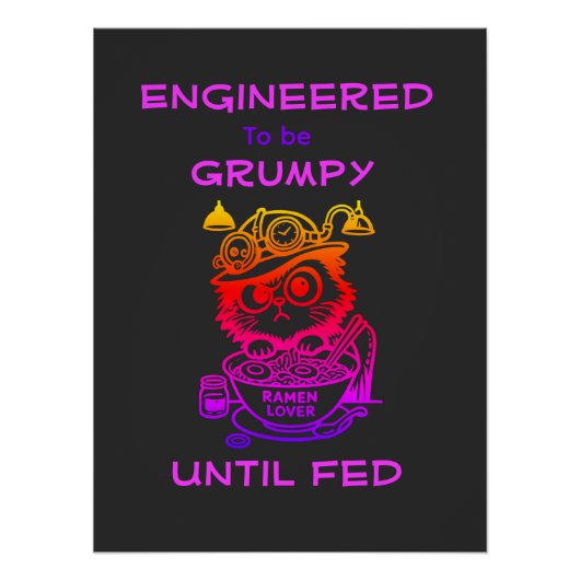 Affiche de chat Ramen Steampunk (Devant)